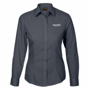 Ladies Basic Poly Cotton Long Sleeve - Charcoal