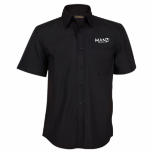 Mens Basic Poly Cotton Short Sleeve - Black