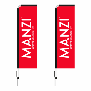Telescopic Banner 3M - 1 Sided Print - Red - Set Of 2